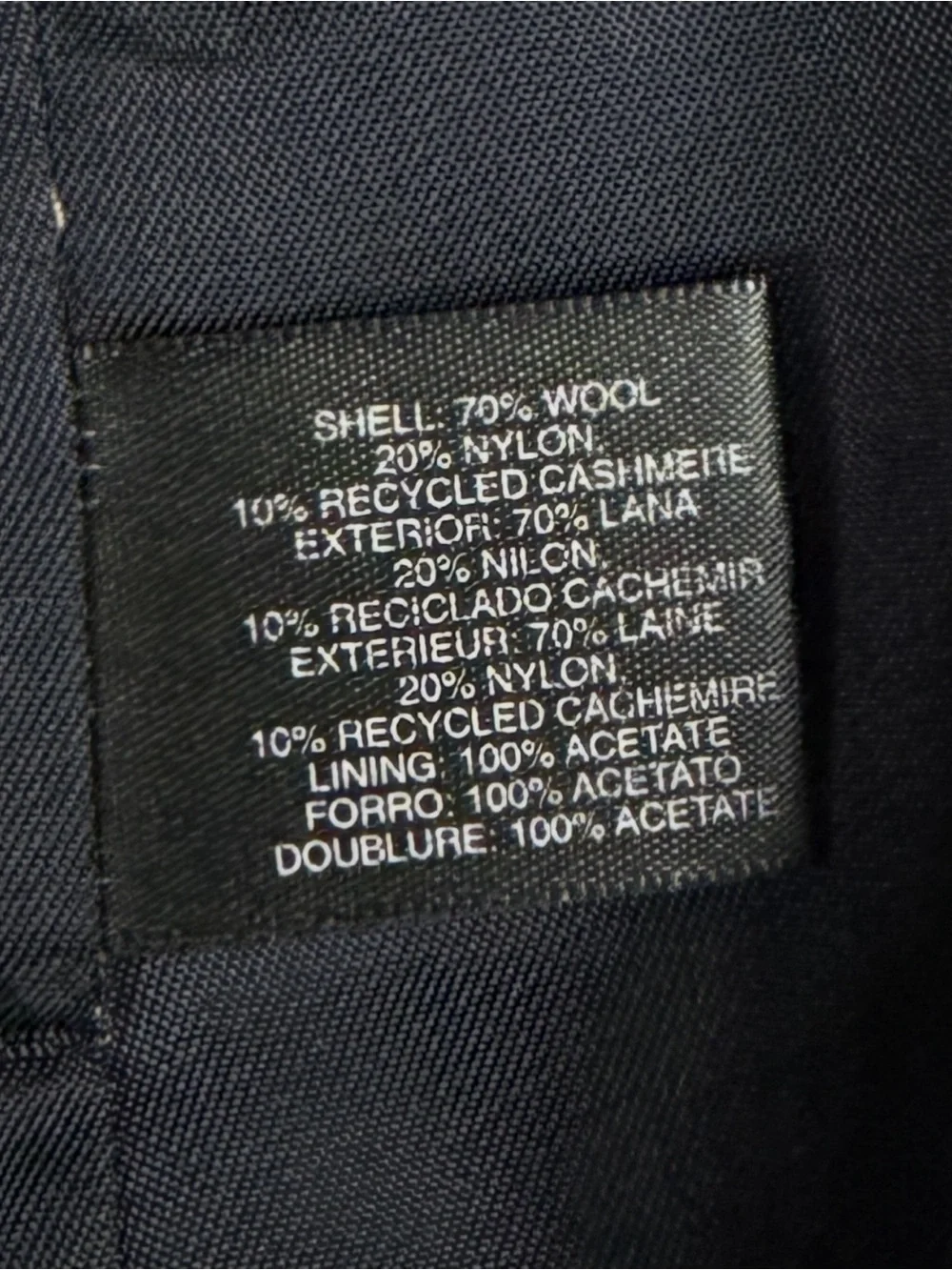 Vintage Black Wool Cashmere Long Overcoat Men’s 42 Large Single Breasted Coat_5